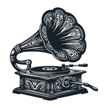 Müzik gramofonlu vinil kayıt
