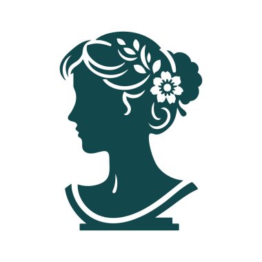 Çiçek tasarımı vektör illüstrasyonuyla güzel kadın yüzü