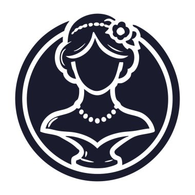 kız ikon vektör illüstrasyonu