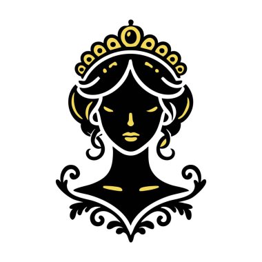 Taç giymiş bir kadının vektör çizimi