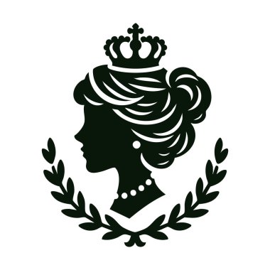 Kraliçe silueti ile taç