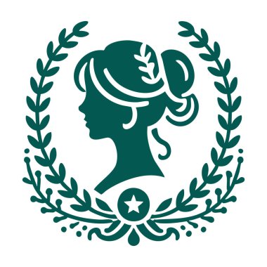 Crown Design vektör çizimine sahip izole kadın kafası