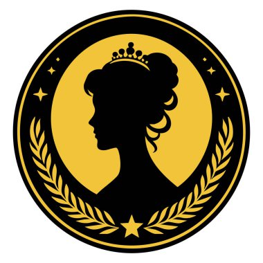 Prenses siluetinin güzel kraliçesinin vektör çizimi