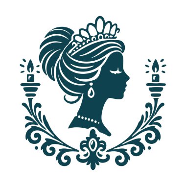 Güzel kadın silueti ve kraliçe