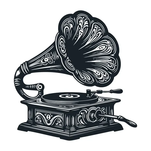 Müzik gramofonlu vinil kayıt
