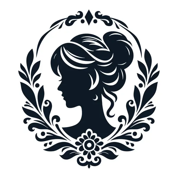 Çiçekli bir kadının silueti..