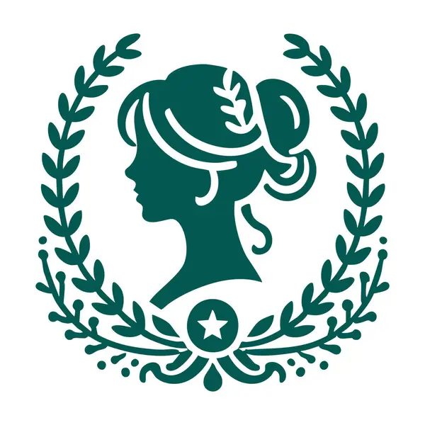 Crown Design vektör çizimine sahip izole kadın kafası