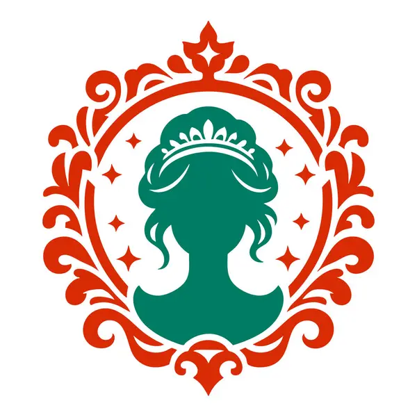 Prenses siluetinin güzel kraliçesinin vektör çizimi