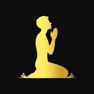 Nilüfer çiçekli kadın silueti yoga pozu veriyor..