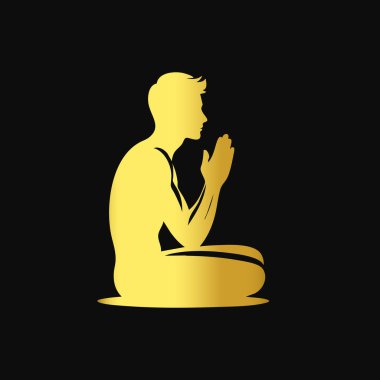 Dua eden insanın vektör illüstrasyonu