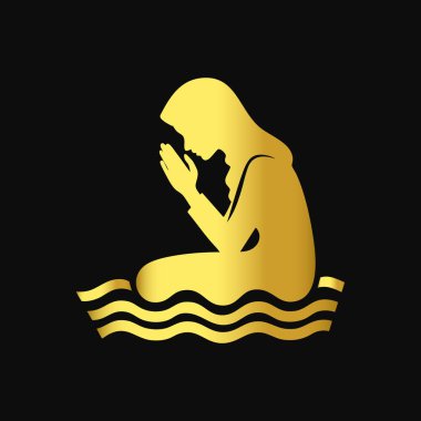 Vektör simgesi çizimi. Dua ediyorum. izole vektör illüstrasyonu