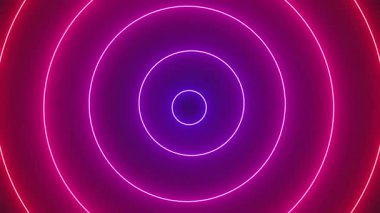 Neon çizgileri, vektör illüstrasyonu, soyut arkaplanı olan neon çember
