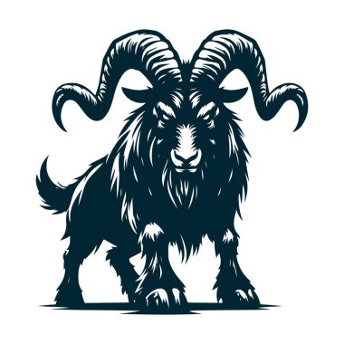 Düzenlenebilir Kızgın Keçi Silueti