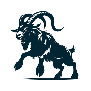 Keçi Kükreyen Siluet Vektörü