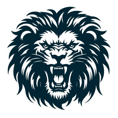 Yükseltilmiş Mane Siluet Vektörlü Aslan