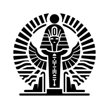 Minimalist Mısır Totem Siluet Simgesi