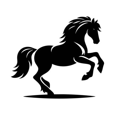 Beyaz arkaplanda at silueti