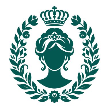 Cameo Silhouette Vector Simgesi, Vintage Cameo Profil Silueti, Woman Cameo Silhouette Vector Art