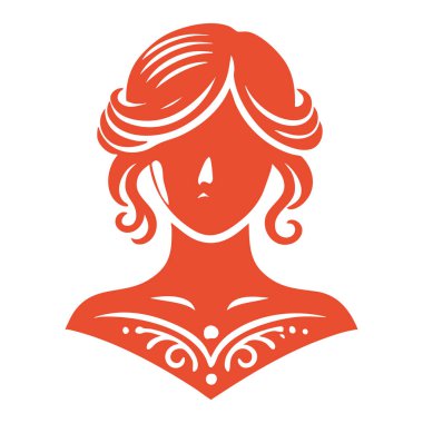 Kırmızı kurdeleli kadın yüzü