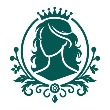 Bir kadın kafasının silüeti ve bir kadın tacı.