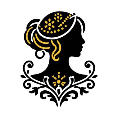 Retro tarzında zarif bir kız. vektör illüstrasyonu.