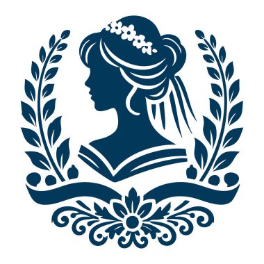 Taçlı güzel bir çelengin vektör çizimi