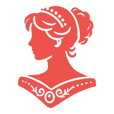 Çelenkli bir kadının silueti.