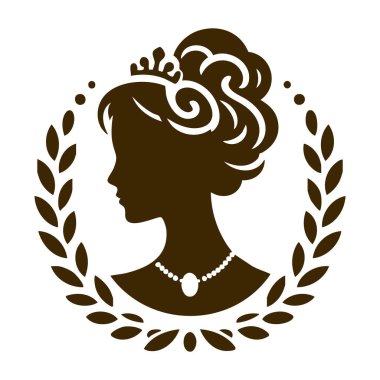 Laurel çelenkli kadın silueti