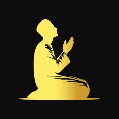 İbadet eden bir kadının vektör çizimi