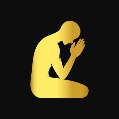 Siyah dua eden adamın vektör illüstrasyonu.