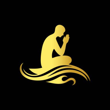 Yoga pozisyonundaki bir adamın vektör illüstrasyonu