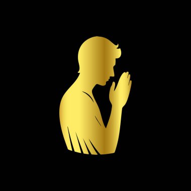 Adam dua simgesi, vektör illüstrasyonu