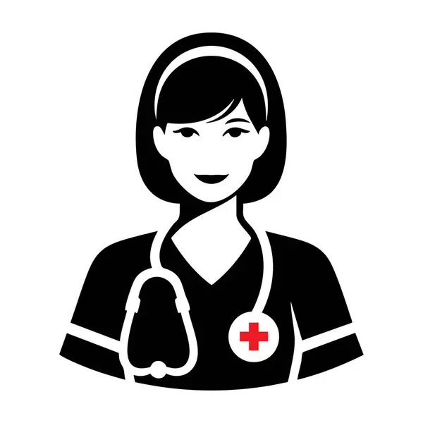 Hemşire ve Doktor Siluet Sağlık için Vektör Simgesi