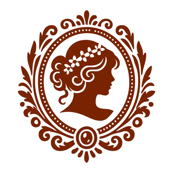 Çerçevesinde çiçekler olan bir kadın silueti.