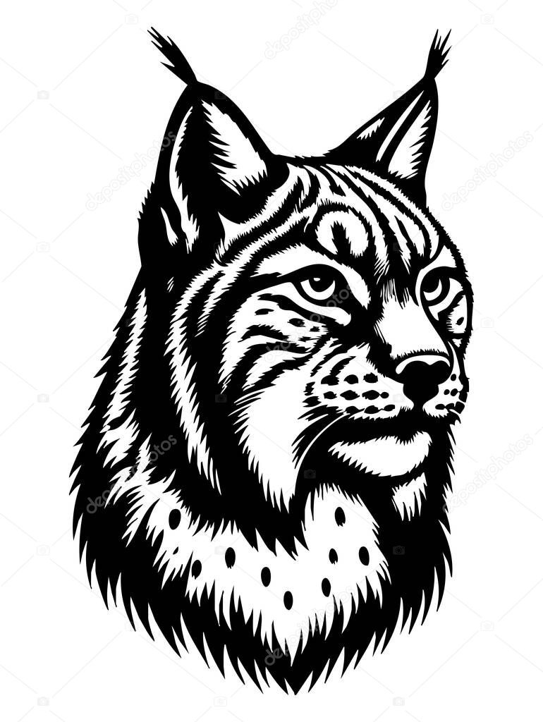 Lynx Head Silhouette Vector Design