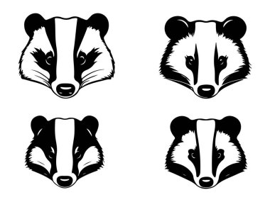 Porsuk Siluet Vektörü, Porsuk Hayvanı Silueti Beyaz Arkaplanda, Porsuk Vektör İllüzyonu