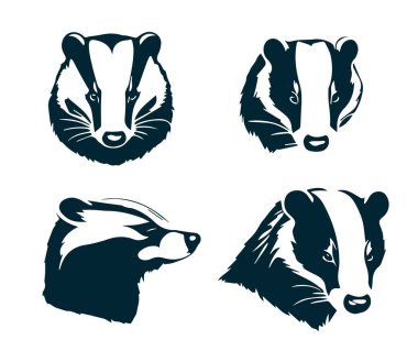 Porsuk Siluet Vektörü, Porsuk Hayvanı Silueti Beyaz Arkaplanda, Porsuk Vektör İllüzyonu