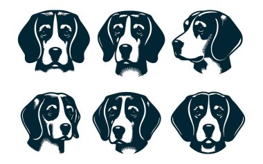 Logo Tasarımı için Beagle Silhouette, Beagle Dog Standing Silhouette, Beagle Pet Silhouette Vector