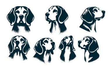 Logo Tasarımı için Beagle Silhouette, Beagle Dog Standing Silhouette, Beagle Pet Silhouette Vector