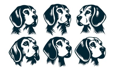 Logo Tasarımı için Beagle Silhouette, Beagle Dog Standing Silhouette, Beagle Pet Silhouette Vector