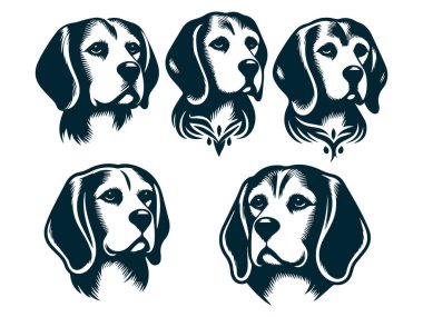Logo Tasarımı için Beagle Silhouette, Beagle Dog Standing Silhouette, Beagle Pet Silhouette Vector