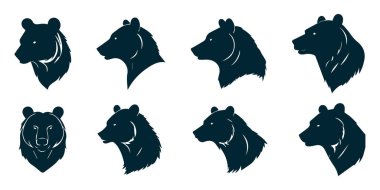 Bear Silhouette Vector, Bear Animal Silhouette Beyaz Arkaplanda, Bear Vector Illustration, Black Bear Silhouette Simgesi
