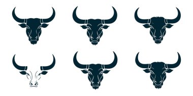 Bull Siluet Şablon Vektörü