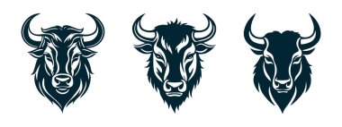 Ayakta Duran Boğa Vektörü Sanat Silueti