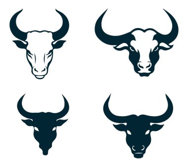 Kızgın Boğa Silueti Vektör Clipart