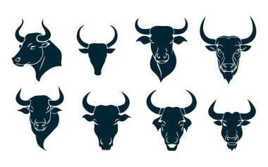 Vahşi Boğa Vektör Siluet Tasarımı