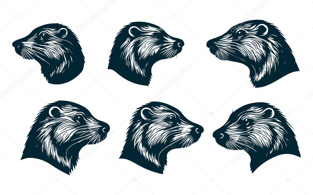 Beaver Silhouette Vector, Beaver Vector on White Background, Beaver Animal Silhouette