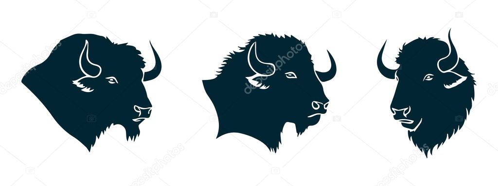 North American Buffalo Silhouette Vector  Perfect for Wild Nature Concepts