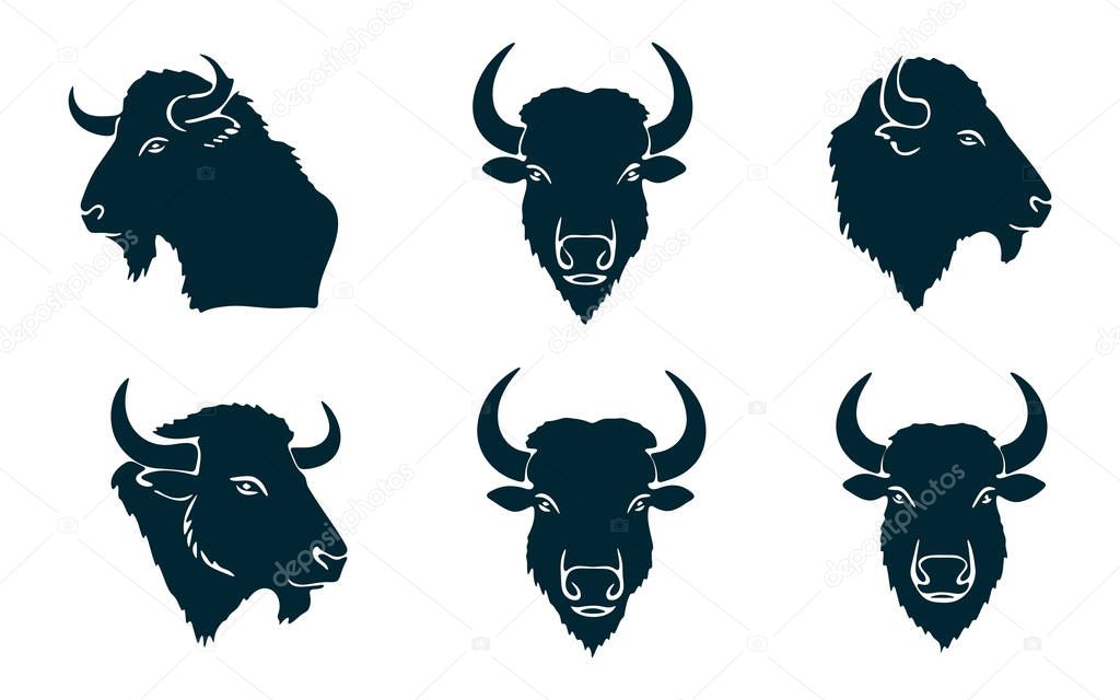 High-Quality Vector of Buffalo Silhouette Standing in Profile View