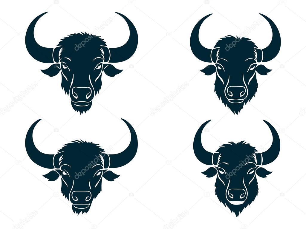 Wild Buffalo Vector Silhouette for Nature and Wildlife Themes